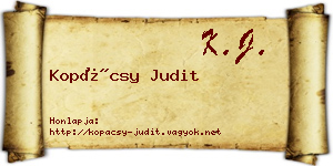 Kopácsy Judit névjegykártya