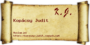 Kopácsy Judit névjegykártya